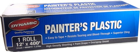 Dynamic - High Density Painters Plastic Drop Sheet - 12' x 400'